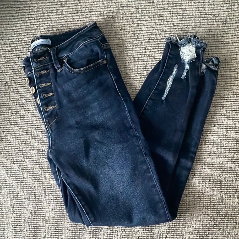 {KanCan} Dark Blue Distressed Women Jeans